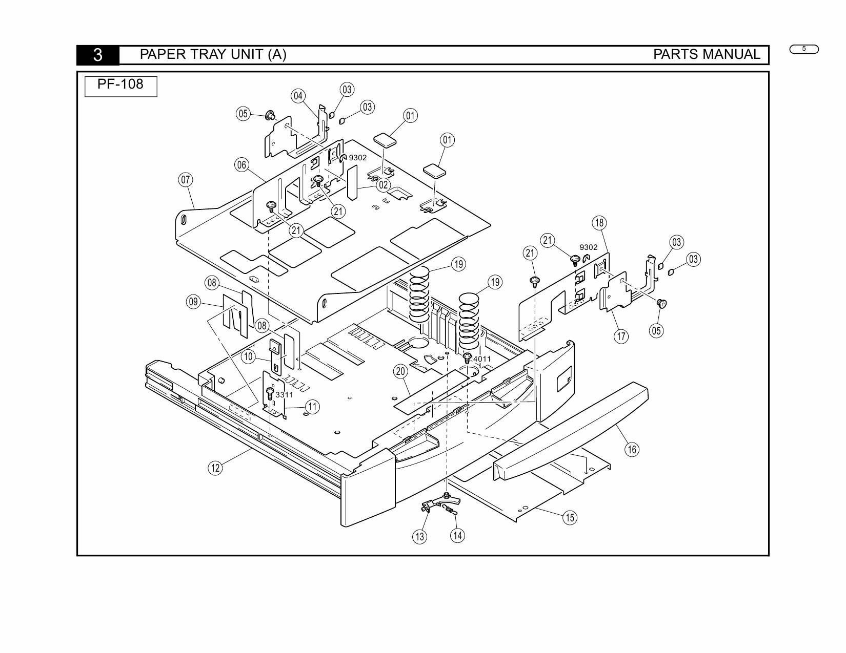 Konica-Minolta Options PF-108 110 Parts Manual-5